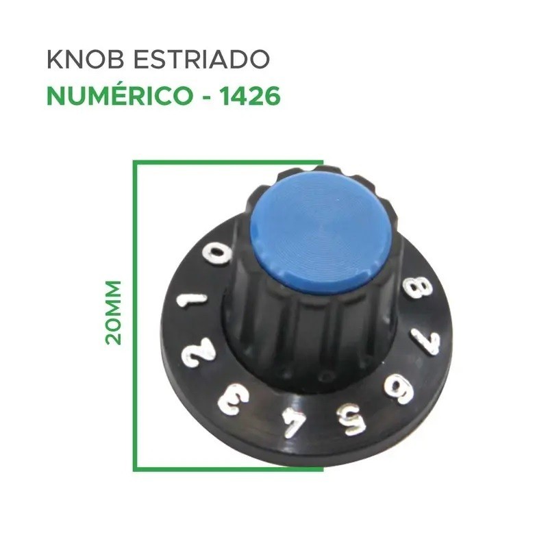 Knob numerado azul 24x19mm - AD1426