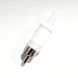 Plug RCA branco macho rabicho