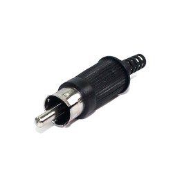 Plug RCA preto macho rabicho