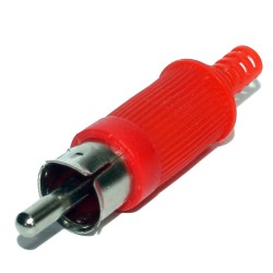 Plug RCA vermelho macho rabicho