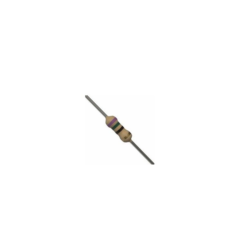 Resistor 75R 1/4w 5% - Roxo verde preto dourado Resistor 75R 1/4w 5% - Roxo verde preto dourado