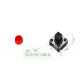 Chave tactil KFC-A06-6x6x7,3mm quadrada 4T c/knob vermelho 180º