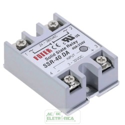 Relé de estado sólido 40A 250v In 3-32vdc / 24-480vac SSR40DA