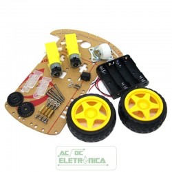 Kit chassi 2WD (2 rodas) robô para arduino