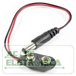 Conector clip p/ bateria 9v com plug P4