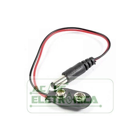 Conector clip p/ bateria 9v com plug P4