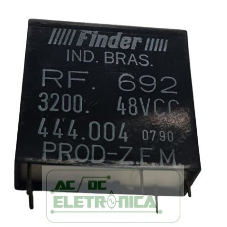 Relé 48Vcc 5 pinos RF.692 3200.444.004 - Finder