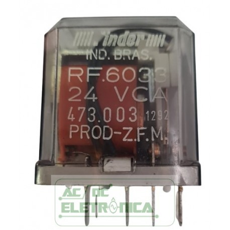 Relé 24Vca 11 pinos RF.6033 - Finder