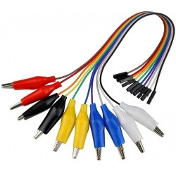 Cabo garra jacare + jumper femea 10 vias  30cm - Arduino